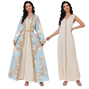 2960 Kuwii toptan fas tarzı kadınlar arap Maxi elbise Dubai Glory Abaya