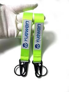 Wholesale Motorcycle Woven Keychain Fashionable Brand Fabric Keyring With Cultural Embroidery <b>Car</b> Logo Carabiner Style - Product Image 3