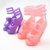 Modèle en plastique de style mixte, jouet éducatif, échelle 1:6, sandales à talons hauts, bottes, chaussures de poupée colorées assorties pour poupée Bjd