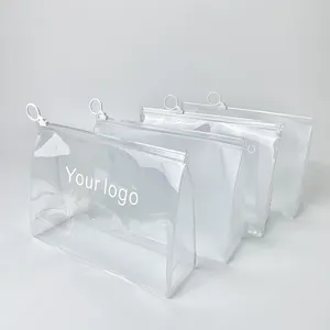 منتجات جديدة حقائب مكياج لطيفة شفافة من البي في سي مقاومة للماء لتنظيم المكياج ويمكن الطباعة عليها في مرحاض السفر