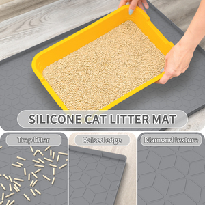 Grote Waterdichte Antislip Kattenbak Mat Siliconen Massief Kitty Vanger Box Easy Clean Trapping Matten Voor Honden - Product Image 5