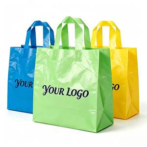 Sac en plastique résistant avec poignée souple personnalisée avec logo de marque pour les achats en ligne - Product Image 1