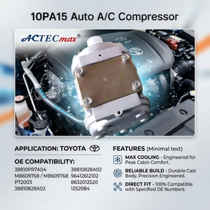 คอมเพรสเซอร์แอร์รถยนต์10PA15 24V คลัทช์12V AC.100.012 38810PR7A04 38810828A02 P72003 - Product Image 2