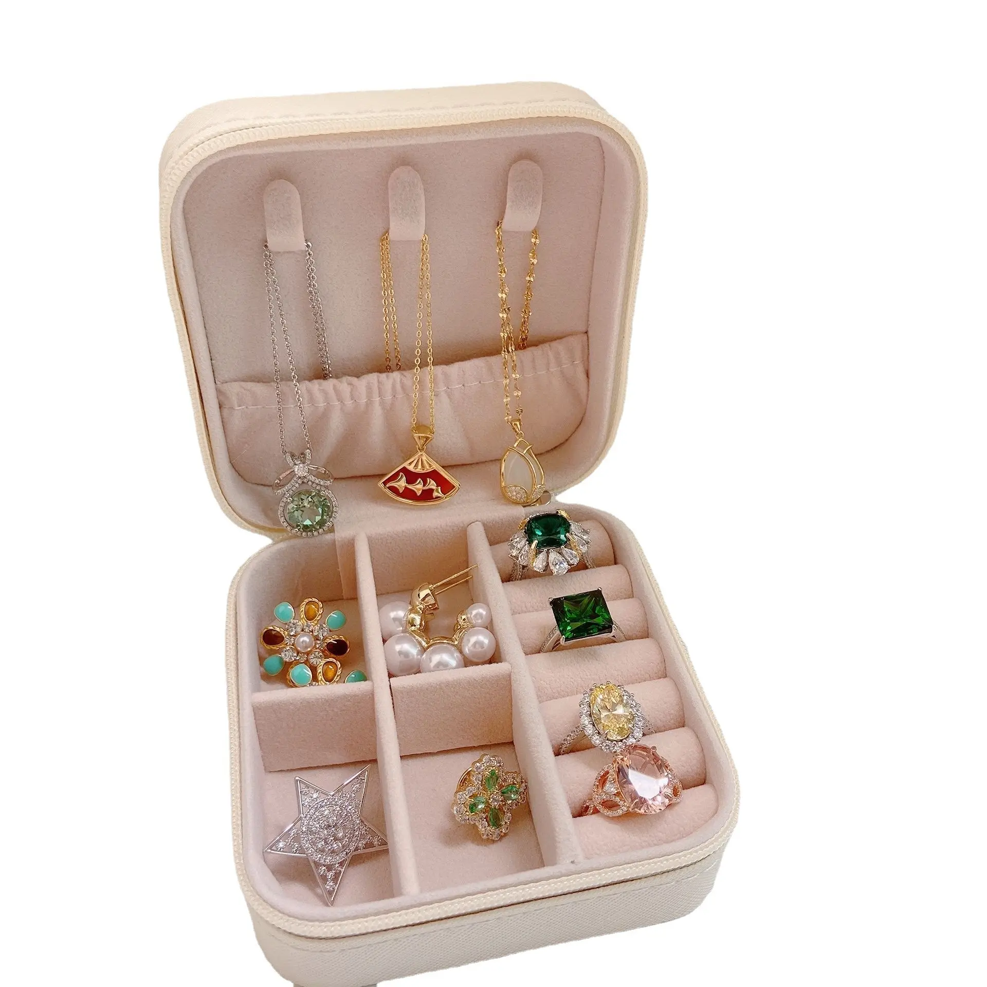 PU Leather Small Jewelry Box Organizer Storage Travel Portable Jewelry Case for Ring Pendant Earring Necklace Bracelet