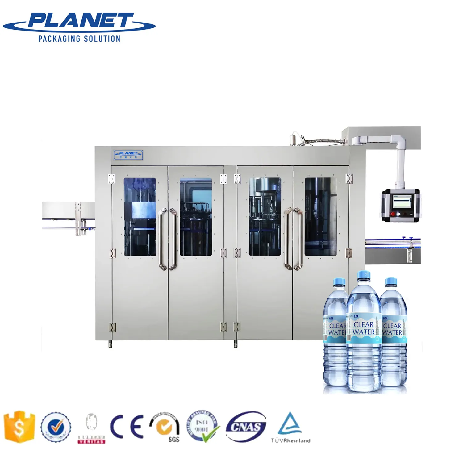 Co2 & 물 채우기 기계 병 자동 물 채우기 및 캡핑 기계의 물 채우기 기계