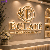 Enseigne en acrylique rétroéclairée par LED 3D personnalisée, adaptée aux entreprises et aux salons de beauté, résistante aux intempéries IP65, tailles et couleurs personnalisables