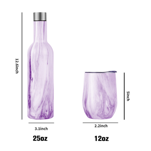 Chai Rượu 500Ml Thăng Hoa Bằng Thép Không Gỉ Và Hai Cốc Rượu Hình Quả Trứng 12Oz Bộ Quà Tặng Trong Hộp - Product Image 3