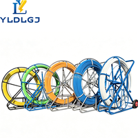 YILI 8mm x 100m Kit de varilla pasacables de fibra de vidrio con armazón de guía y soporte para cable, para instalación de conductos
