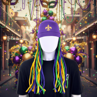 Chapeau Perruque en Peluche Dreadlocks Mardi Gras - 100% Polyester Velours Unisexe Quatre Saisons pour Fêtes
