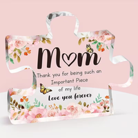 Plaque de puzzle en acrylique en forme de fleur - Cadeau idéal pour maman de la part de sa fille ou de son fils, parfait pour les anniversaires, Noël