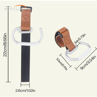Nouveau Design Marron Stable Haute Charge Portant Marron En Alliage D'aluminium Petit Poussette Crochet Buggy Clip Shopping Crochets pour Landaus