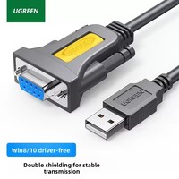 Adaptador USB a RS232 UGREEN, Cable Serial DB9 Macho de 9 Pines, Chipset PL2303, Convertidor USB Macho a RS232 Hembra, Cable Niquelado