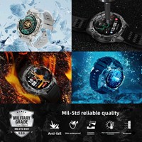 Bracelet intelligent sportif robuste OEM avec écran AMOLED de 1,43 pouces, étanche IP68, GPS intégré, montre connectée à étiquette privée pour les marques d'aventure