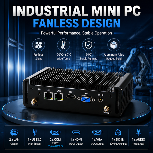 New Automation Control Industrial PC Intel Core I5 DDR3 RAM for Industrial Control Cabinet Equipment with Dual Network Ports