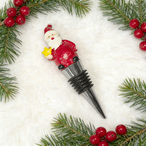 Tapones de vacío metálicos reutilizables para botellas de <span class=keywords><strong>vino</strong></span> con diseño de <span class=keywords><strong>Caperucita</strong></span> <span class=keywords><strong>Roja</strong></span> y Papá Noel, bomba salvadora de <span class=keywords><strong>vino</strong></span> para Navidad y festividades. - Product Image 1