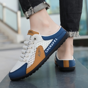 Zapatos Casuales de Estilo Deportivo para Hombre, Transpirables, de Cuero Cosido, Resistentes para Caminar a Diario - Product Image 1