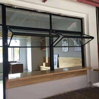 Porte et fenêtre en verre trempé double pliant vertical en aluminium durable et à la mode