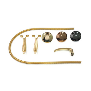 Bath Hardware Set Brass Wall Mounted Curved 25in Contemporary Design - Product Image 1