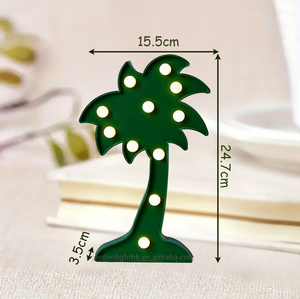 Battery-Powered Durable Plastic Spring Summer <b>Tabletop</b> Decor 3D Green Cocnut <b>Tree</b> with White Berries for Home Restaurant Party - Product Image 4