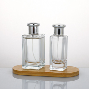 ขวดน้ำหอมแก้วทรงเหลี่ยม ปากขวดแบบ Crimp  ขวดแก้วใสแบบกดพ่นละอองละเอียด - Product Image 4