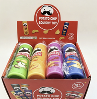 Jouet anti-stress en PU à rebond lent, en forme de boîte de chips Pringles miniature, emballé en sac en filet, le plus vendu, pour tous