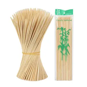 Pinchos de bambú redondos para barbacoa Kebab de 7cm-50cm, palitos desechables biodegradables, superficie lisa y resistente al calor para limpieza al aire libre