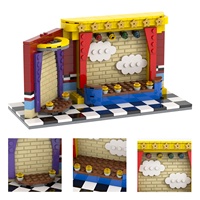 286 pièces MOC1423 FNAF Version Anime Scène de Scène Scénique Briques Horreur Modèle de Personnage Ours de Minuit Blocs de Construction à Assembler Jouets pour Enfants