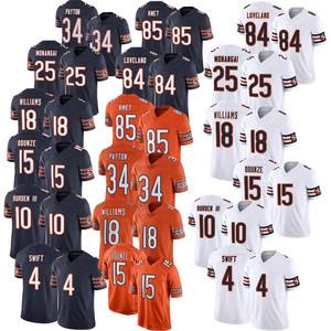 Maillots de football de Chicago pour hommes 18 Williams 15 Odunze 84 Loveland Monangai Swift Payton Maillot de football américain cousu à la mode - Product Image 1