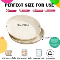 Assiette ronde en plastique de 19,5 cm, petite assiette légère incassable pour enfants et adultes, idéale pour le dîner, le camping et les salades