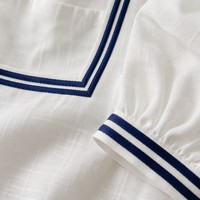 Blouse en lin tissé ample personnalisée avec logo, style marin, pour femme, printemps/été, marque privée, style Hamptons, OEM, tailles S-5XL