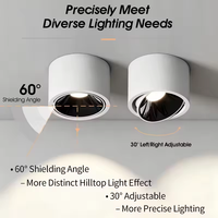 Spot LED COB à angle réglable, super lumineux, 5W 7W 9W 12W 15W, petit plafonnier à montage en surface, éclairage intérieur