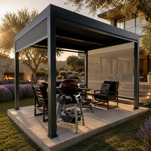 Pergola Motorizzata <span class=keywords><strong>in</strong></span> Alluminio Verniciato a Polvere con Tetto a Lamelle, <span class=keywords><strong>Copertura</strong></span> Ecologica per Balcone, Patio, Giardino e Terrazza - Product Image 6