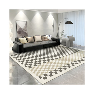 Alfombra Escandinava a Cuadros de 10 mm, Antideslizante, de Felpa, de Secado Rápido, de Poliéster, para Dormitorio, Sala de Estar, Lavable a Máquina - Product Image 5