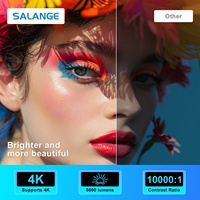 Projecteur LED portable intelligent Salange 2026, prix usine, Android 14, pour cinéma à domicile et extérieur, le plus récent