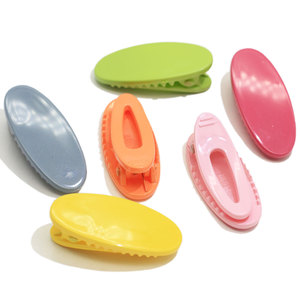 Yaz moda renk Oval plastik timsah bebek saç klipleri plastik çocuklar için tokalarım - Product Image 5