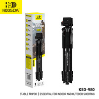 Trépied long KSD-980 en alliage d'aluminium et ABS pour appareil photo numérique, trépied de photographie aérien avec pince pour téléphone et télécommande