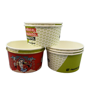 ชามกระดาษคราฟท์แบบใช้แล้วทิ้งพร้อมโลโก้สั่งทำพิเศษ สำหรับบรรจุอาหาร ซัลเลด และแฮมเบอร์เกอร์ เหมาะสำหรับบรรจุภัณฑ์อาหารและอาหารแบบนำกลับบ้าน - Product Image 1