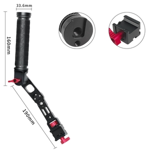 Impugnatura in Lega di Alluminio per Riprese a Basso Angolo, Maniglia per Gimbal DJI Ronin RS3/RS2/RSC2 - Attacco NATO, Cold Shoe, Filettatura 1/4 - Product Image 3