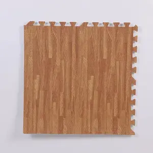 फोम प्ले पहेली मैट लकड़ी के अनाज नरम गैर-पर्ची खिलौना फर्श कार्पेट शोर इंटरलॉकिंग फोम फर्श चटाई को कम करते हैं