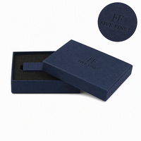 Boîte cadeau de luxe pour clé USB avec logo personnalisé, boîte d'emballage rigide en carton pour clé USB avec insert en mousse EVA pour souvenir d'entreprise