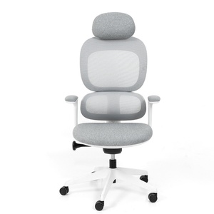 Chaise de bureau ergonomique moderne en cuir véritable, chaise inclinable avec repose-pieds et accoudoirs - Product Image 4