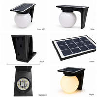 Lampe Murale Solaire Intelligente LED 3W en Forme de Globe avec Détecteur de Mouvement, Cellule Photoélectrique et Contrôle Horaire, Commutation Automatique Crépuscule-Aube pour Jardin et Patio