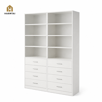 Lemari Pakaian Kayu Modern HarmTai dengan Pintu Melamin, Rak yang Dapat Disesuaikan & Gantungan Baju untuk Penyimpanan Kamar Tidur Apartemen