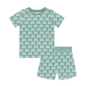Roupas infantis low moq conjuntos de roupas infantis de manga comprida para meninas pijamas 100% bambu pijamas infantis personalizados