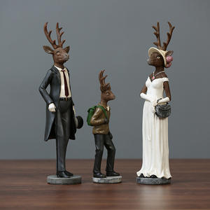Figurine de wapiti de style vintage, ornement de cerf en résine de pays américain pour salon, <span class=keywords><strong>mariage</strong></span> ou décor d'armoire - Product Image 5