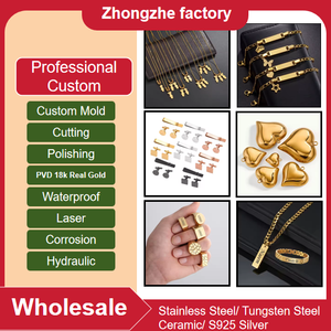 Zhongzheファッションカスタムステンレス鋼ブレスレットネックレスセットレーザー彫刻DIYロゴキューバ時計チェーンネックレスカップル用 - Product Image 6