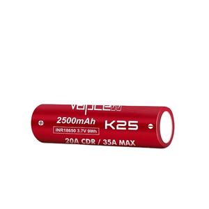Batterie Li-ion <span class=keywords><strong>Vapcell</strong></span> <span class=keywords><strong>INR</strong></span> <span class=keywords><strong>18650</strong></span> K25 2500mAh 20A/35A 3.7V, batteries au lithium rechargeables similaires à la 25R, adaptées aux lampes de poche - Product Image 1
