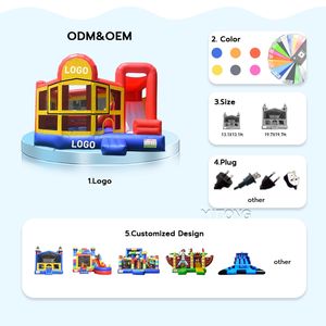 מתנפח עם מגלשה, מתאים גם למבוגרים, עיצוב חדש, מתקן משחקים לא סדיר לילדים, מקורה, עם בית קפיצה - Product Image 4