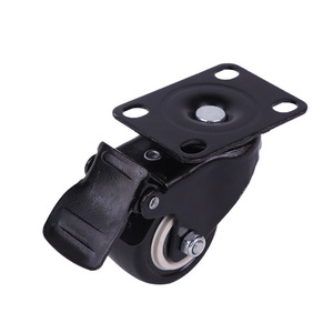 Xinranlong 1.5 In Black Swivel Caster With Polyurethane <b>Wheel</b> For <b>Furniture</b> And Mobility Equipment - Product Image 2