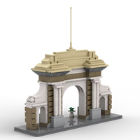 Bloques de Construcción Personalizados, Modelo de Arco de Entrada Escolar, Juguete Educativo DIY, Set de Escena Arquitectónica Personalizada, Corporativo